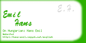 emil hans business card